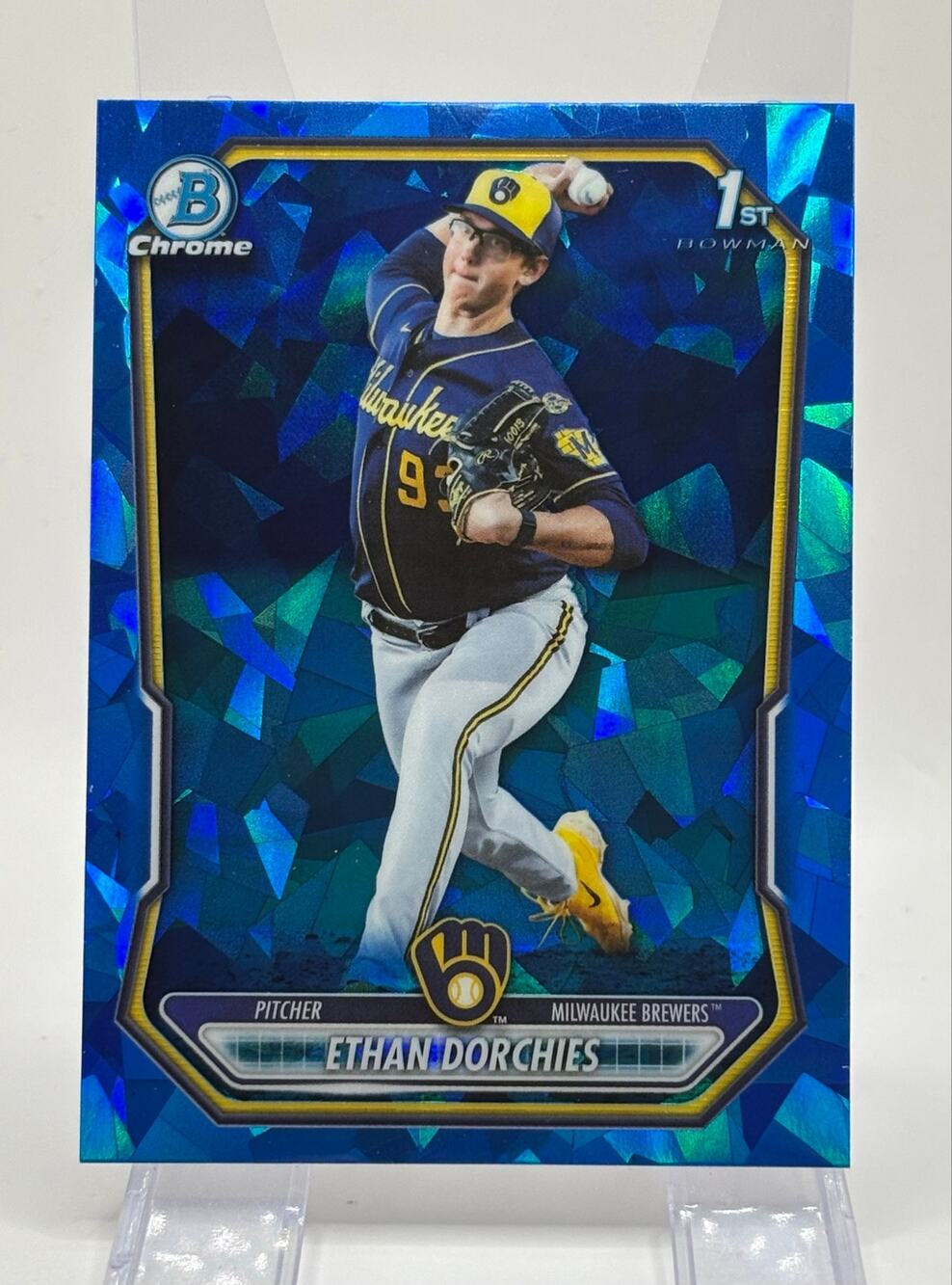 2026 Bowman Sapphire Ethan Dorchies 1st Chrome Prospect Refractor Brewers